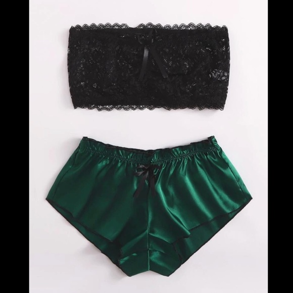 Emerald & Black, Bandeau, Lingerie Set - Picture 2 of 5